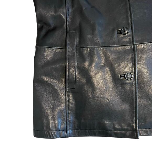 The Territory Ahead Women’s Button Front Black Leather Jacket Size L - Picture 7 of 13